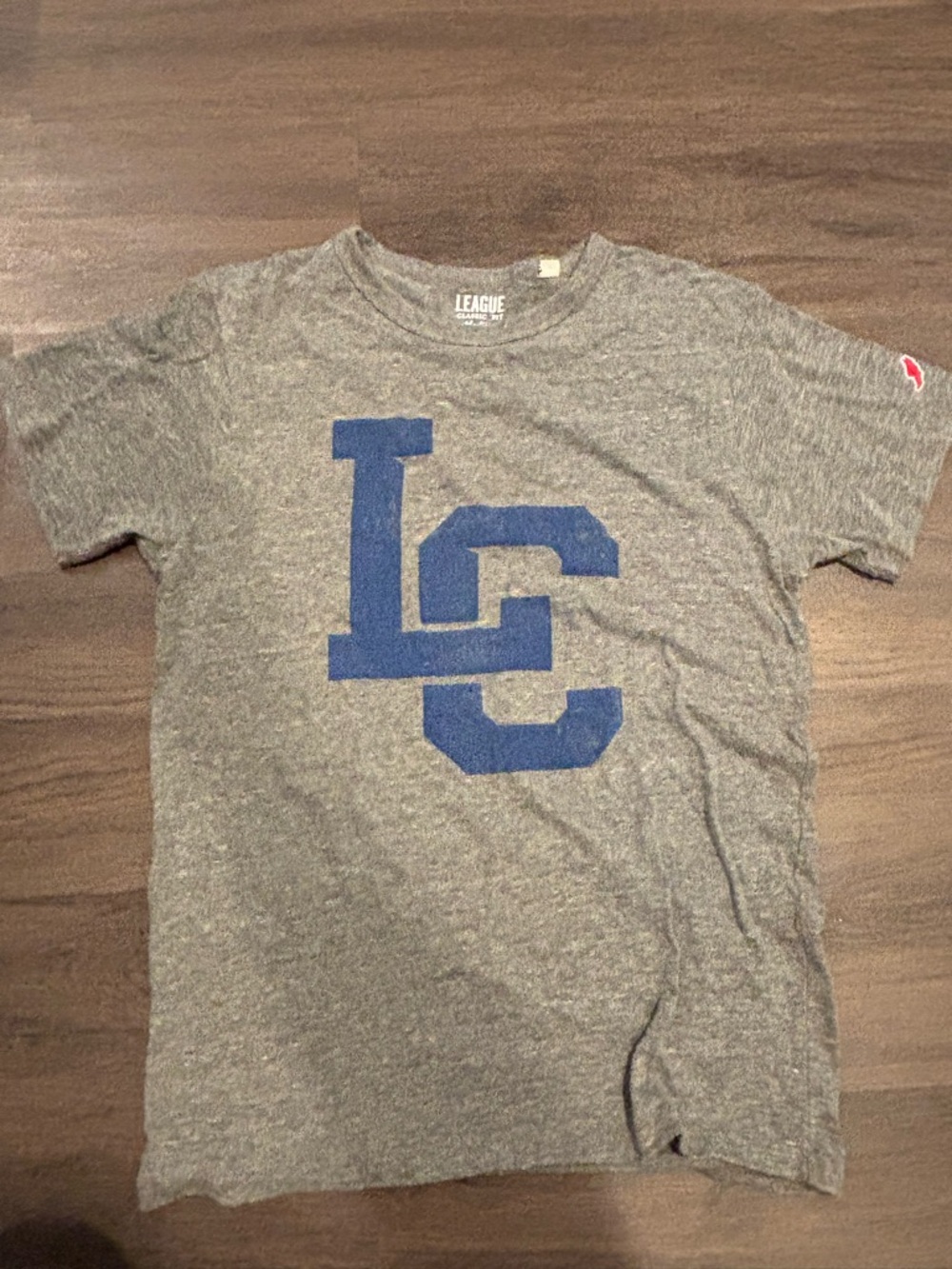 League Gray Classic Fit Tee with Printed Logo